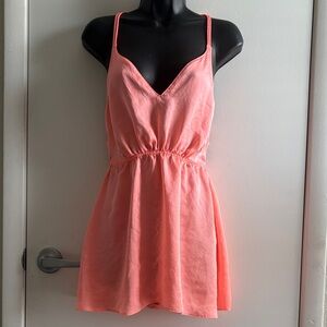 Victoria's Secret Coral Baby Doll Gold Emblem Sexy Spaghetti Strap Cami SZ S